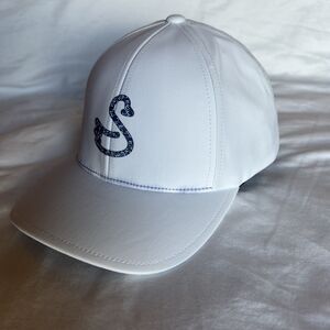 Swannies Golf Hat Snap Back Adjustable White Cap